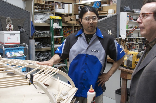 Chad Takenaka explains aspects of the chemosphere to Chris Carr